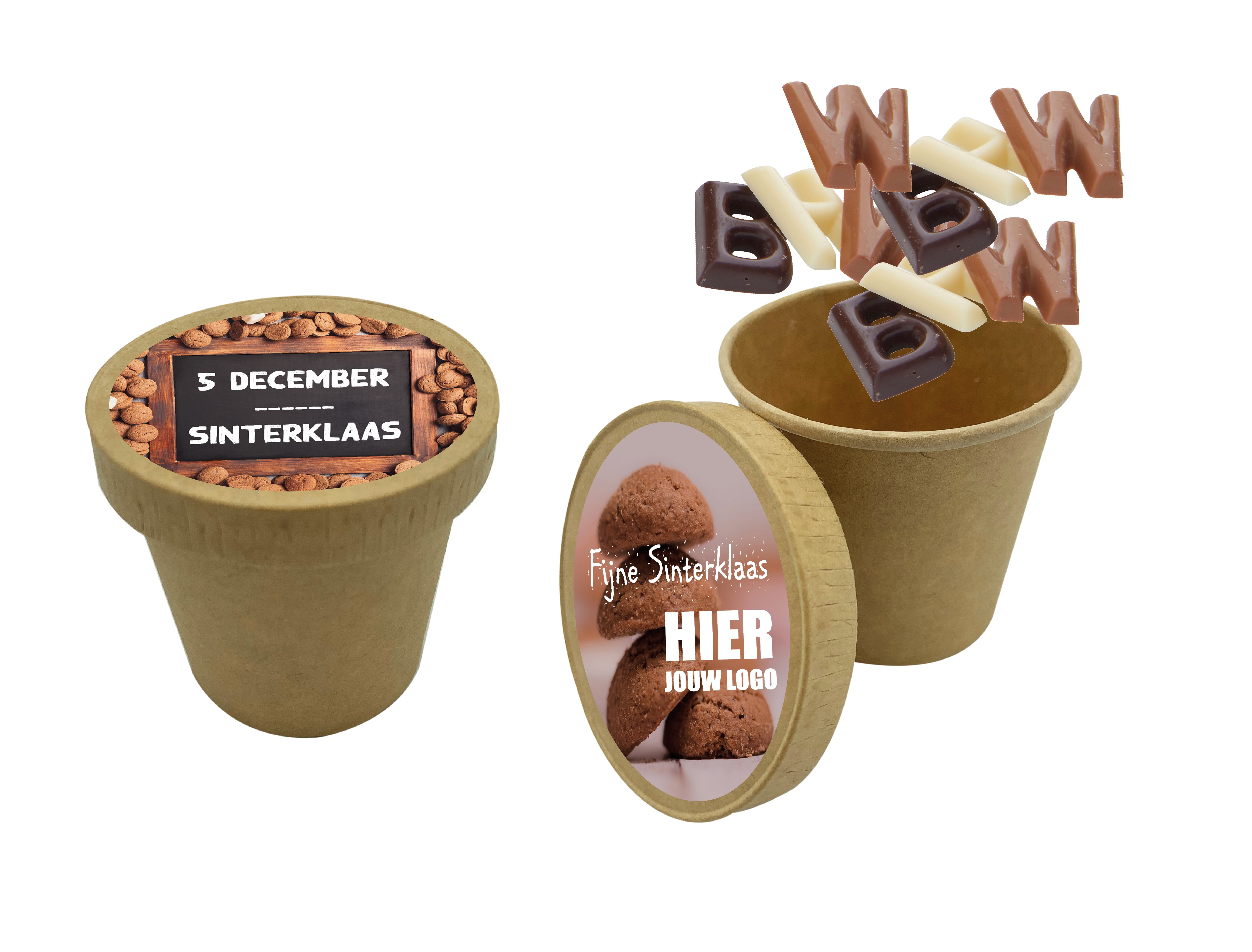 mini bekertje chocoladelettertjes, sinterklaas