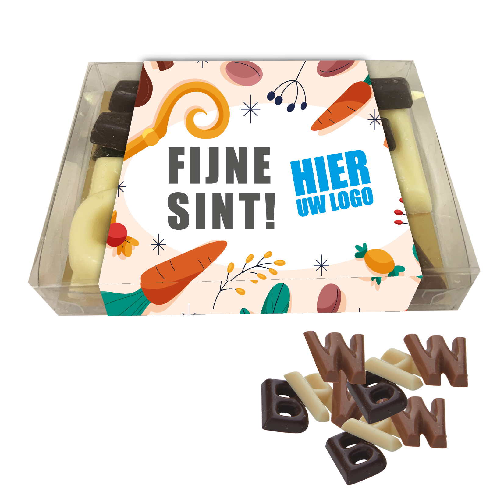 Chocolade lettertjes, sinterklaas lettertjes, doosje chocolade lettertjes