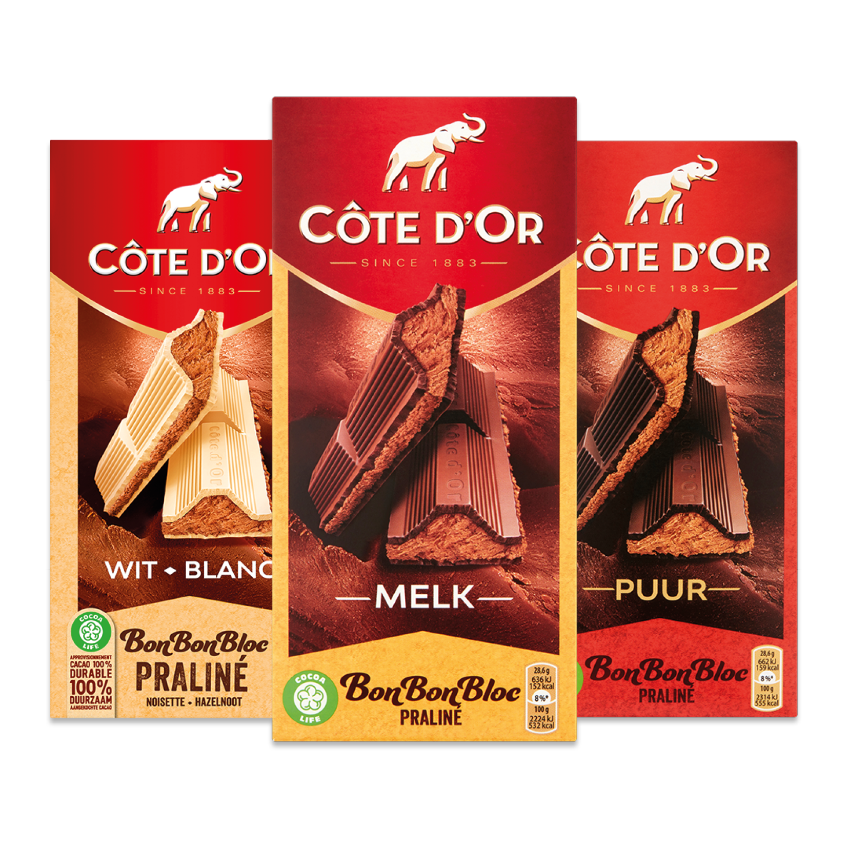 cote dor chocolade reep, chocolade met een logo