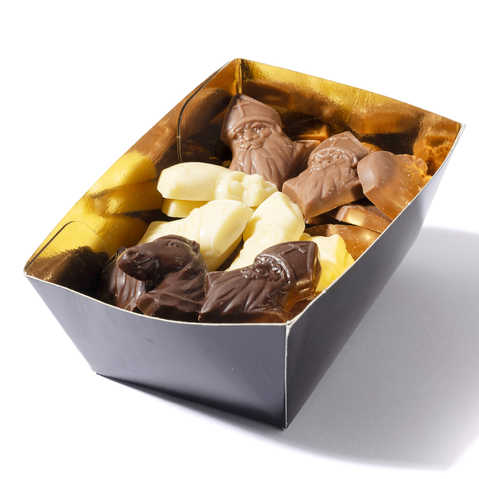 Chocolade bakje 175 gram, flowpack bakje chocolade, sinterklaas, sintjes