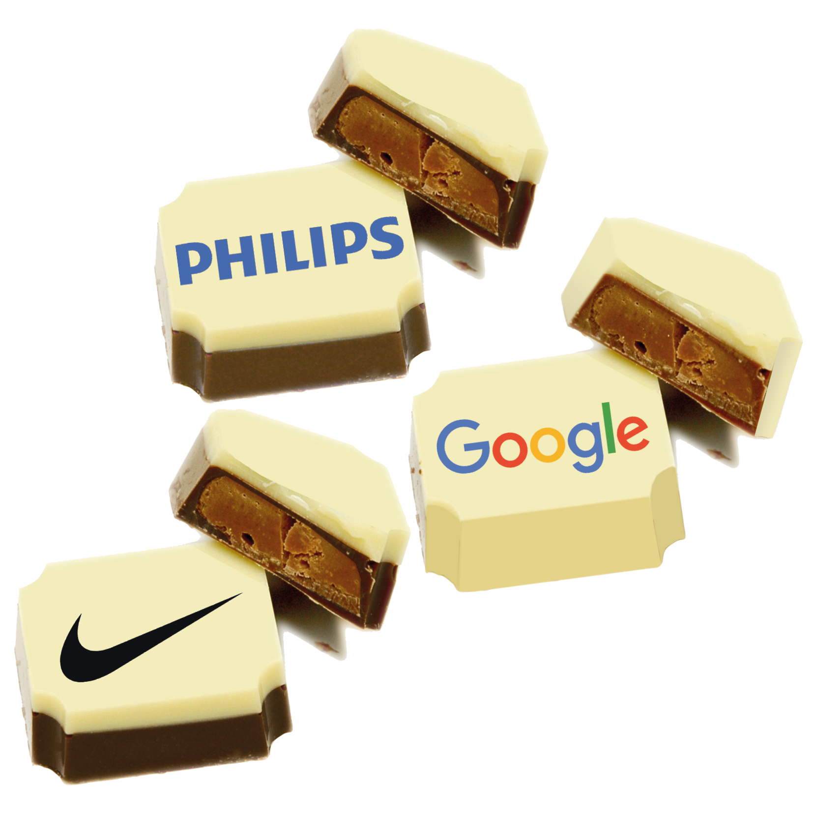 chocolade met een logo, logobonbons